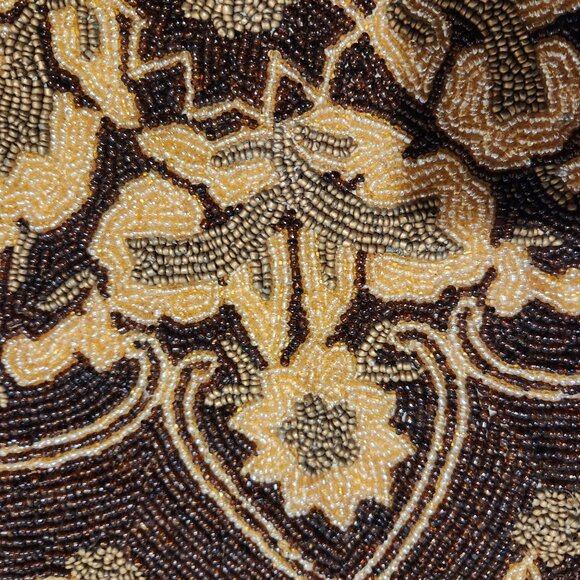 Vintage 24" Hard to Find  Glass Brown, Cream and Taupe Beads that are a Hand Bea - Picture 11 of 12